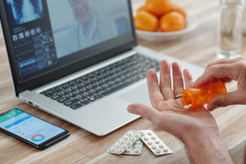 Senior Man Using Telemedicine Website